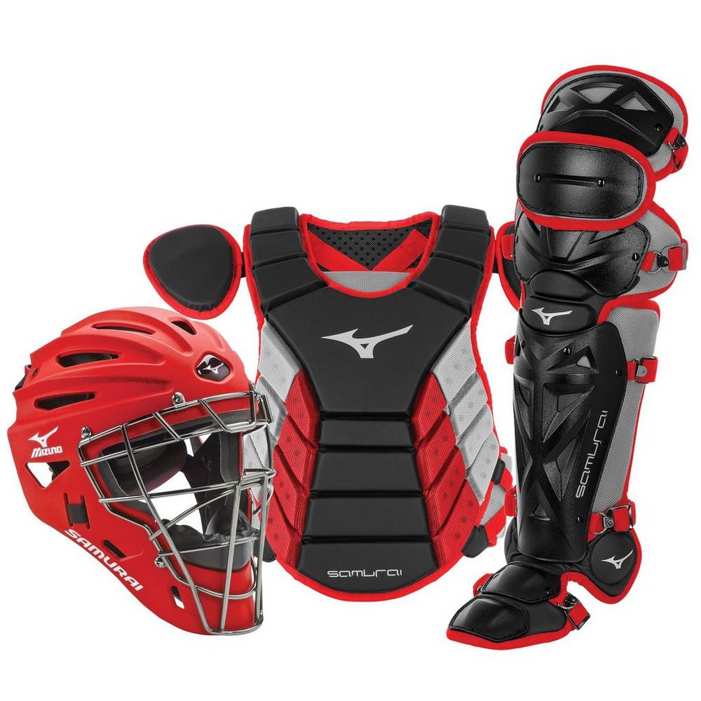 Mizuno Samurai Adult 15" Boxed Férfi Catchers Gear Fekete/Piros LEY915872